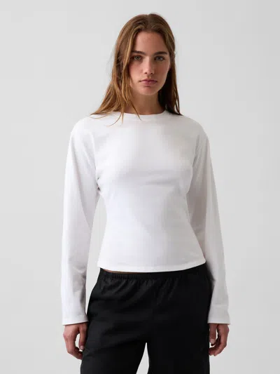 Gap Knit Fitted-waist T-shirt In Fresh White