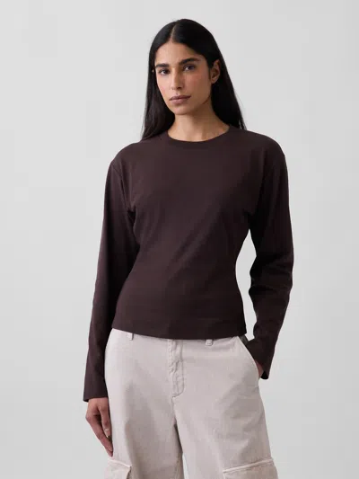 Gap Knit Fitted-waist T-shirt In Terra Brown