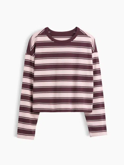 Gap Knit Oversized Crop T-shirt In Pink Multi Stripe