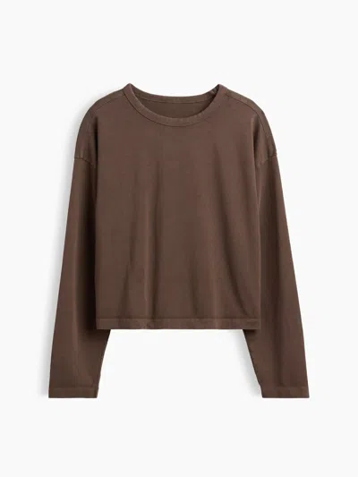 Gap Knit Oversized Crop T-shirt In Terra Brown