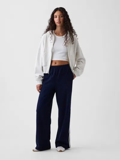 Gap Knit Relaxed Track Pants In Navy Blue Uniform