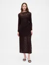 Gap Lace Bell-sleeve Maxi Dress In Brown