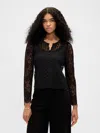 Gap Lace Button-front Top In Black