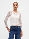 Gap Lace Button-front Top In Pink