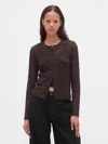 Gap Lace Cardigan In Brown