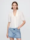 Gap Lace Peter Pan Collar Top In Off White
