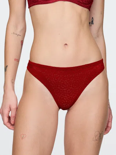 Gap Lace Thong In Sled Red
