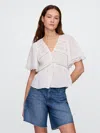 Gap Lace-trim Flutter-sleeve Top