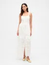 Gap Lace-trim Maxi Dress In White