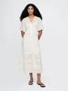 Gap Lace-trim Midi Dress In Off White