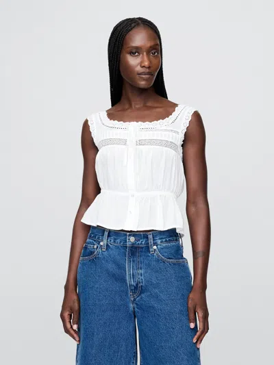 Gap Lace-trim Peplum Crop Top
