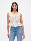 Gap Lace-trim Peplum Crop Top In Multi