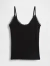 Gap Lace-trim Pointelle Cami In Black