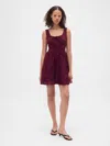 Gap Lace-trim Tiered Mini Dress In Red