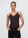 Gap Lace-trim Waffle-knit Crop Cami