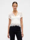 Gap Lace V-neck Top In White