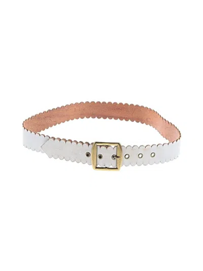 Pre-owned Gap Leather Belt In Ivory