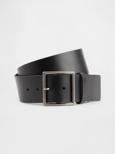 Gap Leather Square-buckle Belt In Black