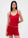 Gap Lightweight Cashsoft Pointelle Heart Pj Tank Top In Red