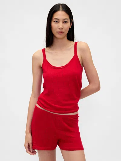 Gap Lightweight Cashsoft Pointelle Heart Pj Tank Top In Red