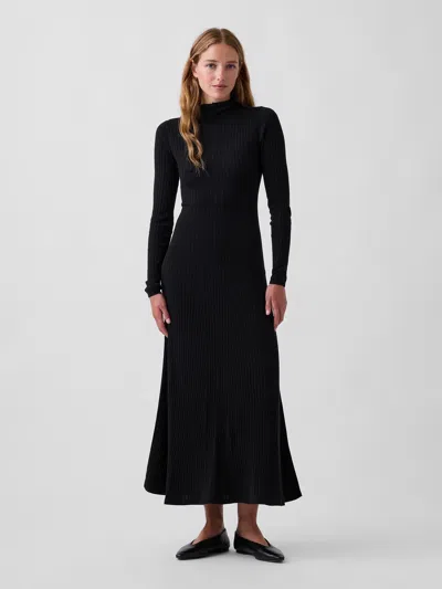 Gap Lightweight Cashsoft Rib Sweater Maxi Dress In Black