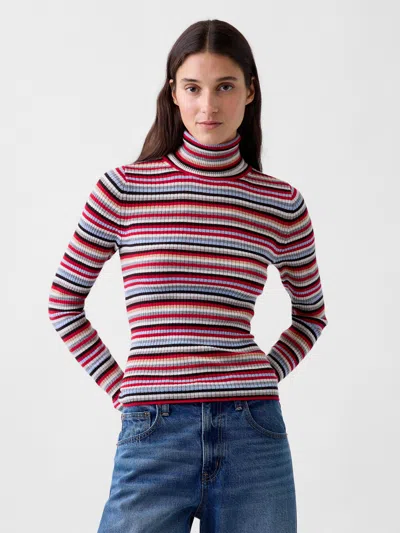 Gap Lightweight Cashsoft Rib Turtleneck Sweater In Happy Stripe