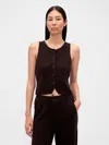 Gap Lightweight Cashsoft Tailored Vest In Brown