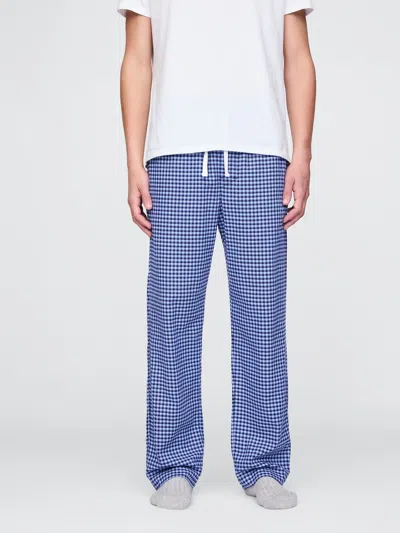 Gap Lightweight Flannel Pj Pants In Navy Check
