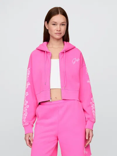 Gap Lilo & Stitch Adult Vintagesoft Cropped Zip Hoodie