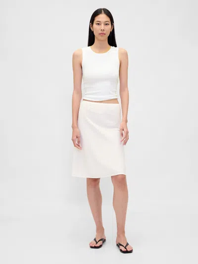 Gap Linen-blend Bias-cut Skirt In White