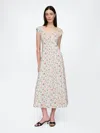 Gap Linen-blend Cap-sleeve Midi Dress In Garden Bloom Multi Floral