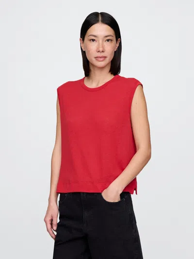 Gap Linen-blend Crewneck Shell Tank Top