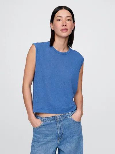 Gap Linen-blend Crewneck Shell Tank Top