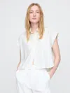 Gap Linen-blend Cropped Shirt In Off White