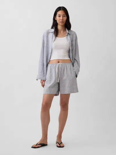 Gap Linen-blend Easy Shorts In Gray