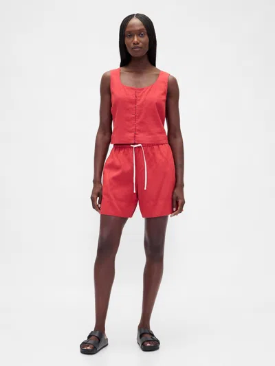 Gap Linen-blend Easy Shorts In Red