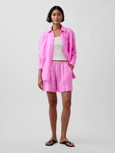 Gap Linen-blend Easy Shorts In Red