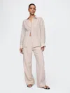 Gap Linen-blend Easy Wide-hem Pants In Flax Linen Tan