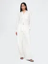 Gap Linen-blend Easy Wide-hem Pants In Off White