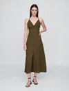 Gap Linen-blend Embroidered Halter Maxi Dress