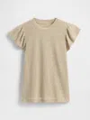 Gap Linen-blend Flutter-sleeve T-shirt