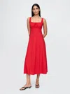 Gap Linen-blend Maxi Dress In Tomato Sauce Red