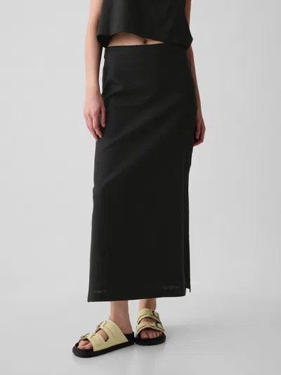 Gap Linen-blend Maxi Skirt In Black
