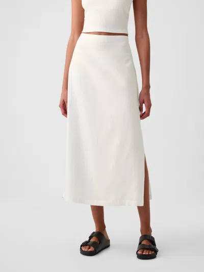 Gap Linen-blend Maxi Skirt In Off White