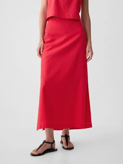 Gap Linen-blend Maxi Skirt In Slipper Red