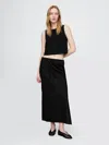 Gap Linen-blend Midi Skirt In Black
