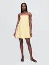 Gap Linen-blend Mini Bubble Dress In Maize Yellow