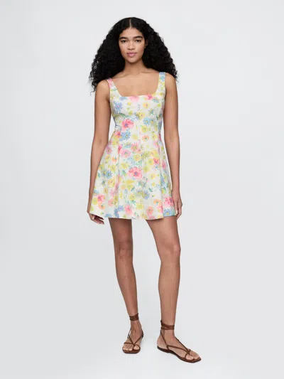 Gap Linen-blend Mini Dress In Multi Color Floral