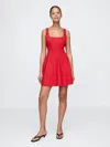 Gap Linen-blend Mini Dress In Tomato Sauce Red