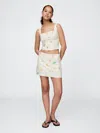 Gap Linen-blend Mini Skort In Beach Umbrella Beige